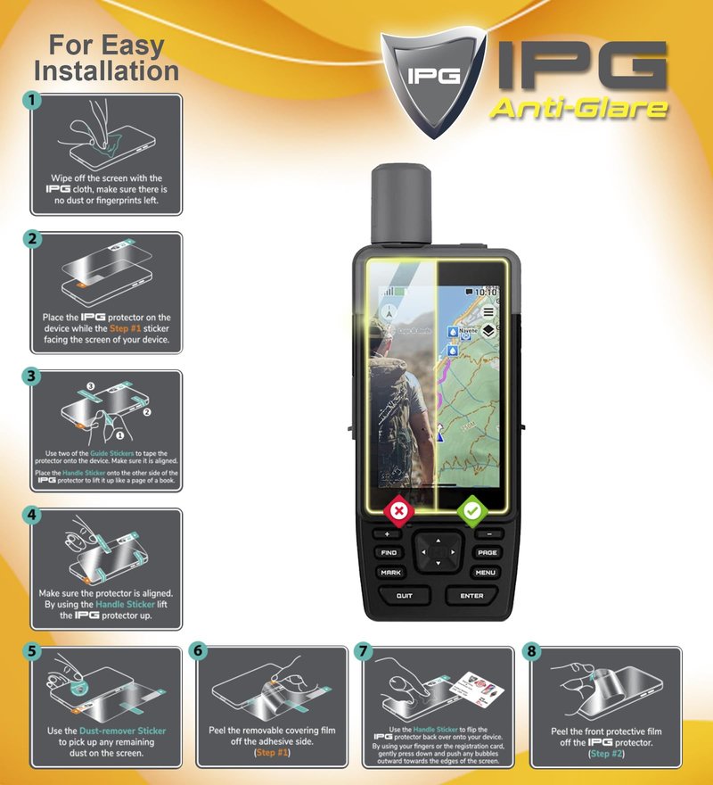 IPG Anti-Glare Made for Garmin Inreach Mini 3-3 Plus (2 Units) Display Matte Finish Screen Protector Film, Perfect for Outdoor Use for inRMini3.AnG