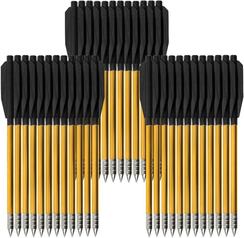 Mini Crossbow Bolts - 6.3" Aluminium Arrows for 50-80lbs Pistol Crossbows | 36 Pack for Target Practice & Hunting