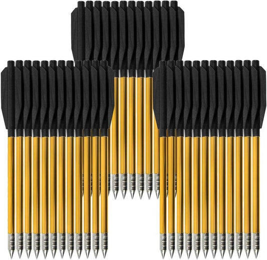 Mini Crossbow Bolts - 6.3" Aluminium Arrows for 50-80lbs Pistol Crossbows | 36 Pack for Target Practice & Hunting