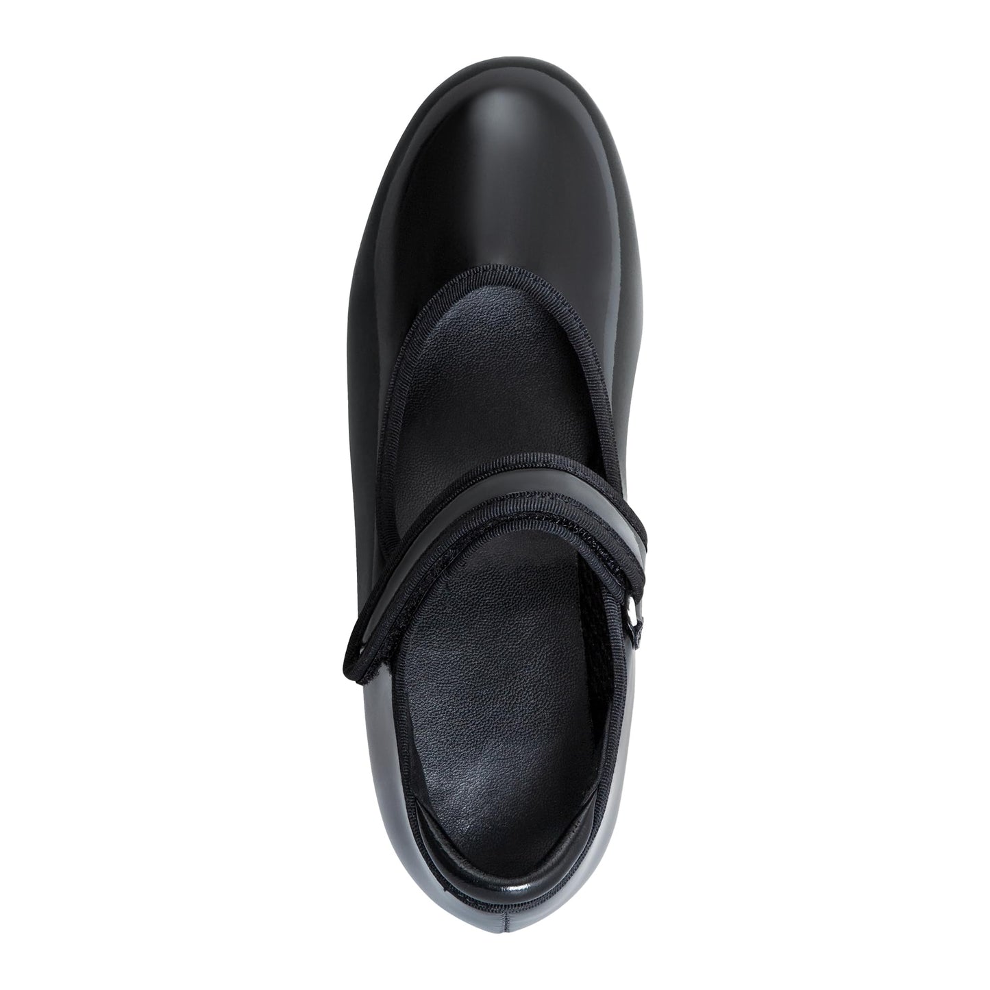 Linodes Economy Unisex-Child Easy Strap Tap Shoe for Girls and Boys Tap Flat-Black Patent-12M-Little Kid