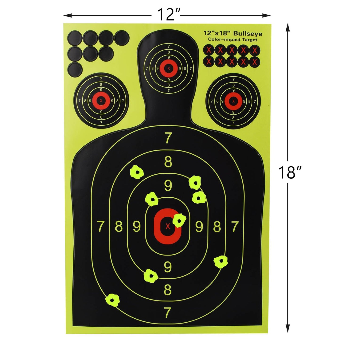SKLK-SEL 12x18 inch Silhouette Splatter Targets -Easily See Your Shots Burst Bright When Hitting Target for BB Guns, airguns, Rifles, Indoor and Outdoor Ranges -10 Pack