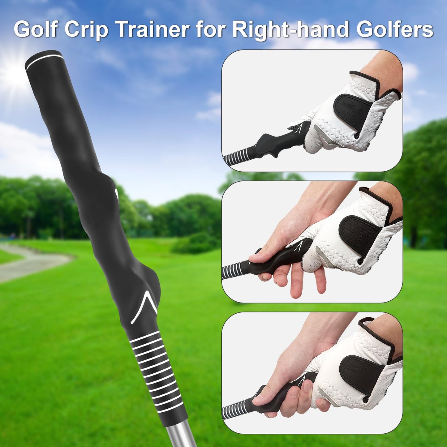 Beauyist Pro-Level Retractable Golf Swing Trainer - Right-Handed Click Stick Golf Grip Trainer | Practice & Pre-Round Warm-Up Golf Training Aid