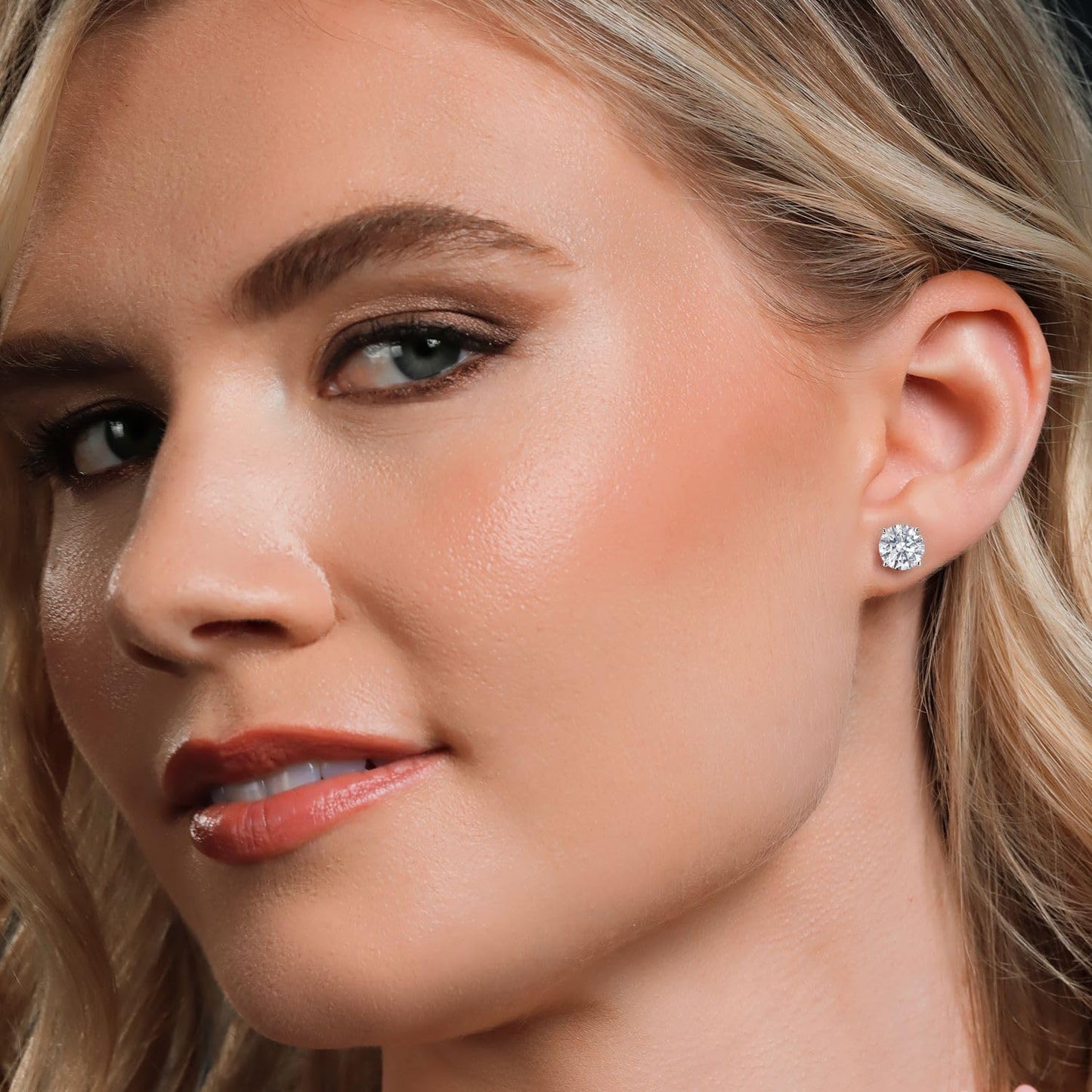 Gem Stone King 14K Gold Lab Diamond Stud Earrings, White Gold, 6 Cttw-IGI