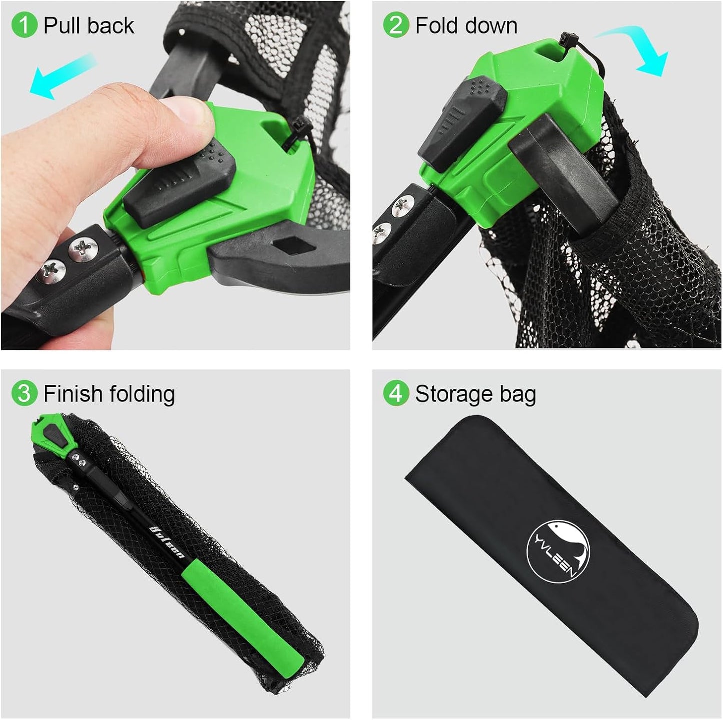 Floating Fishing Net - Upgraded Foldable & Lightweight Design | Ultra-Thin Rubber for Easy Catch & Release