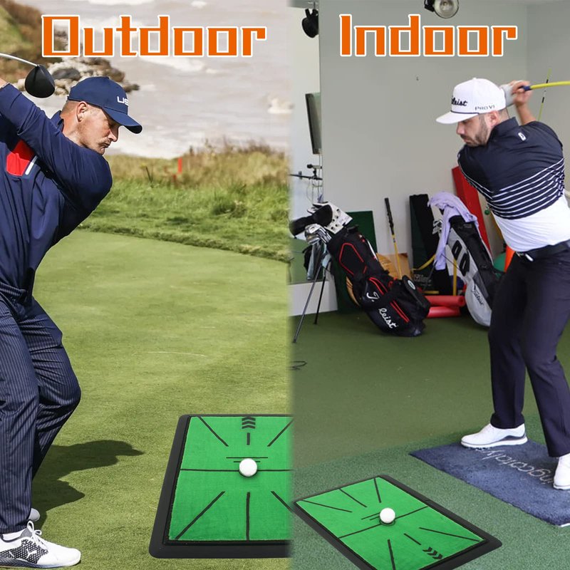 Cupohus Golf Hitting Mat, Precision Pro Swing Mat for Path Feedback, Golf Training Chipping Aid with Replaceable Thickened Artificial Turf, Golf Accessories Gift for Adults for Indoor/Outdoor 13"x17"