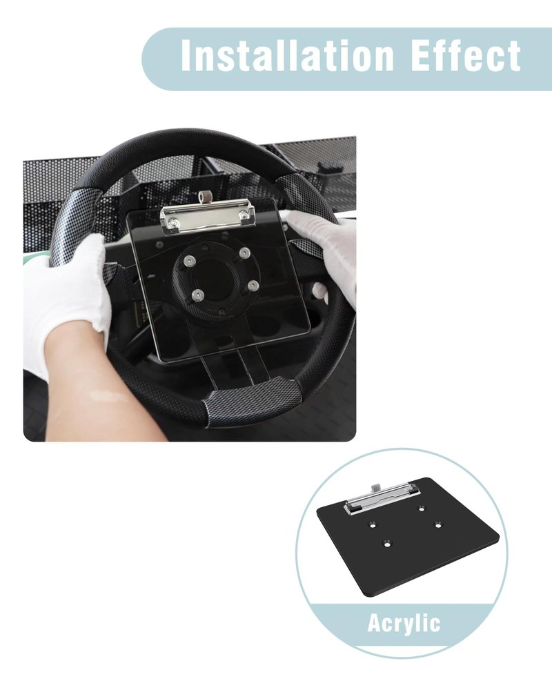 CaBYbigG Universal Steering Wheel Golf Score Card Holder for Golf Cart EZGO Club CAR Yamaha, with Pen Holder on Steering Black