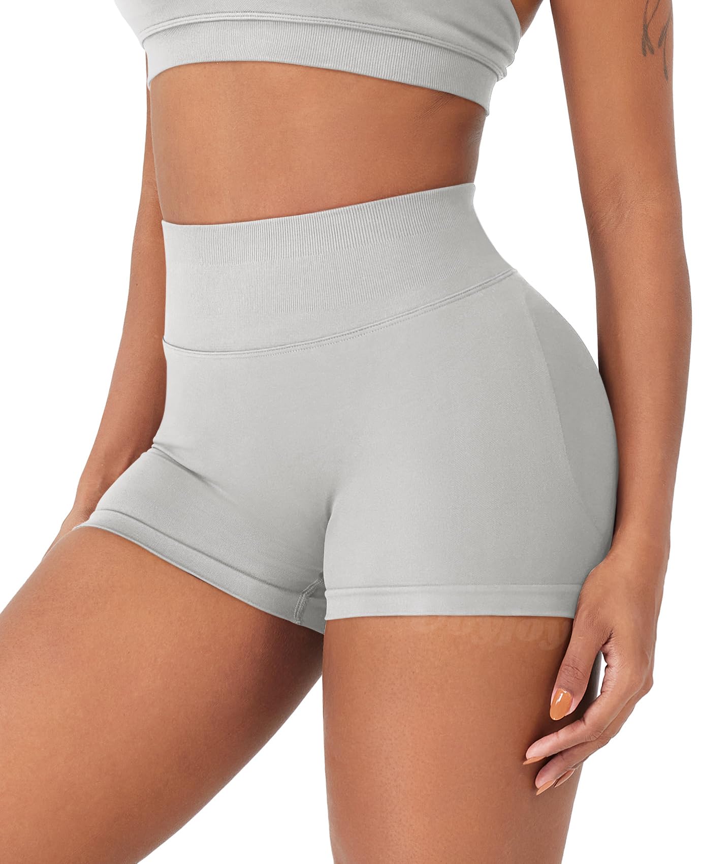 VOYJOY Women Workout Impact Shorts 2.5"/ 3.6"/ 4.5"/ 6" Scrunch Butt Lifting Gym Seamless Booty Biker Shorts