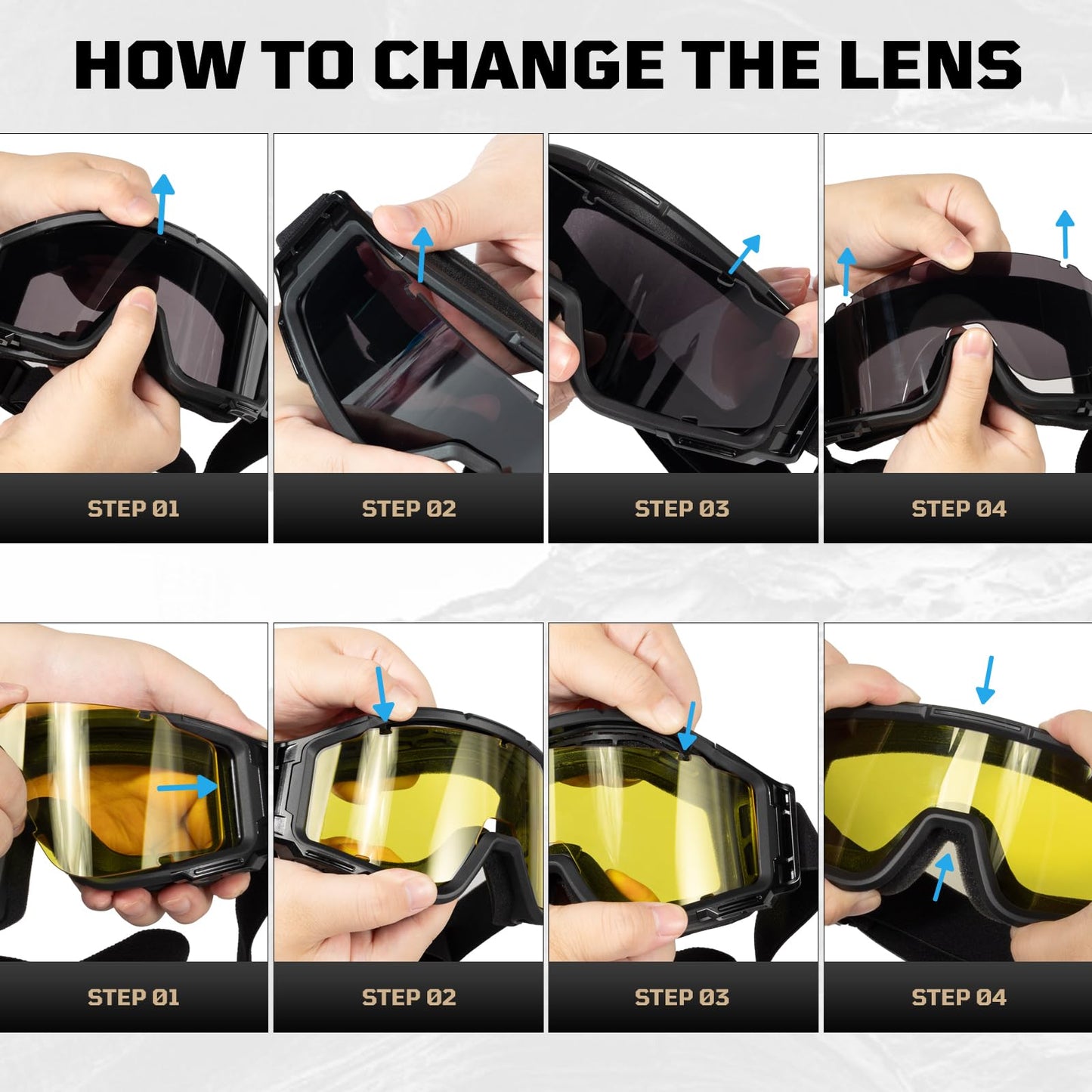1TG Tactical Airsoft Goggles Anti Fog, Tactical Safety Glasses Eyewear with 3 Impact Lenses for Shooting Paintball Ski Riding