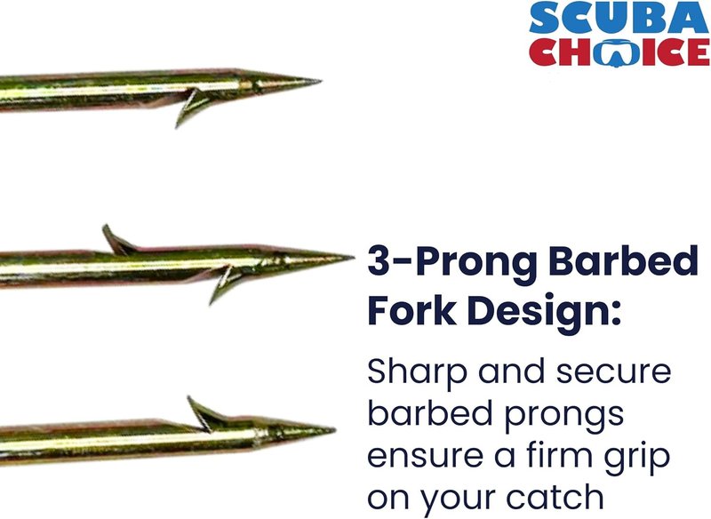 **3-Prong Spearfishing Harpoon Tip - 8mm Stainless Steel Chrome Gold Fork for Precision & Durability | 5" x 2" Threaded**