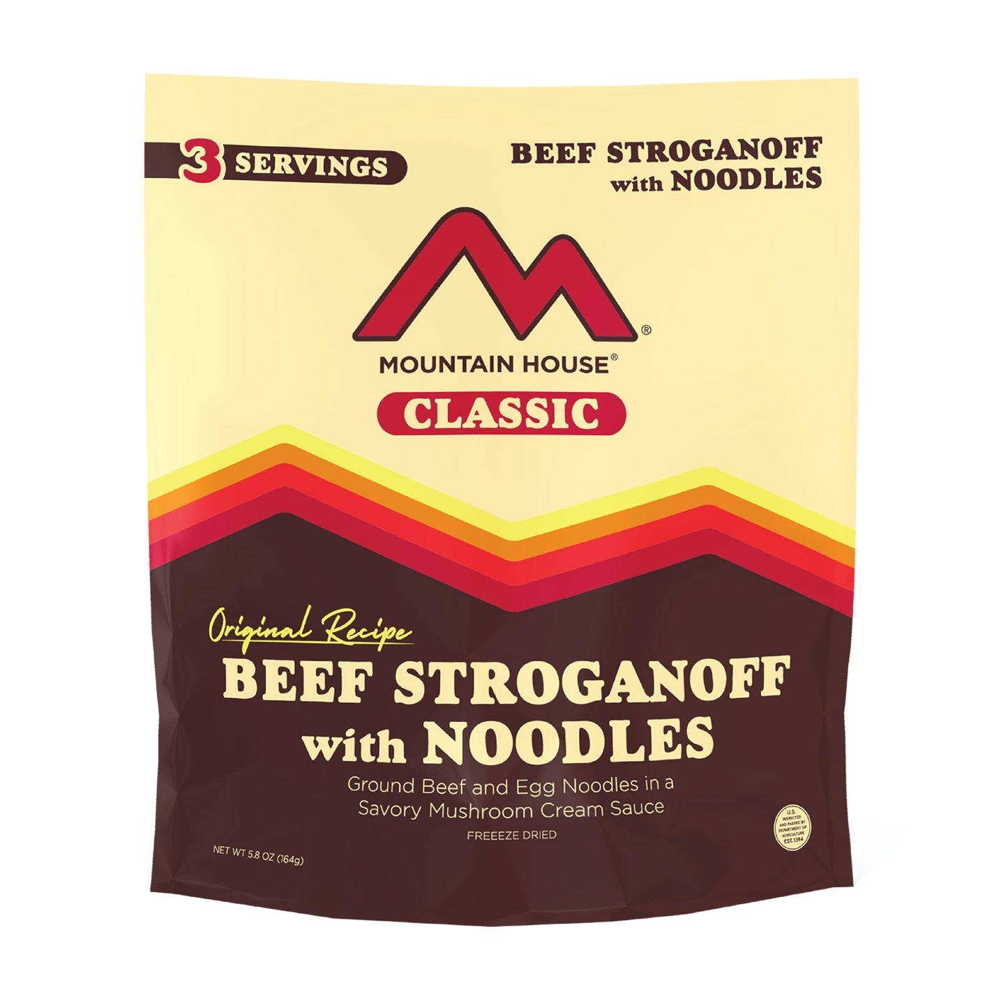 Mountain House Classic Beef Stroganoff with Noodles Freeze-Dried Food for Camping, 12 Servings, 30-Year Shelf-Life