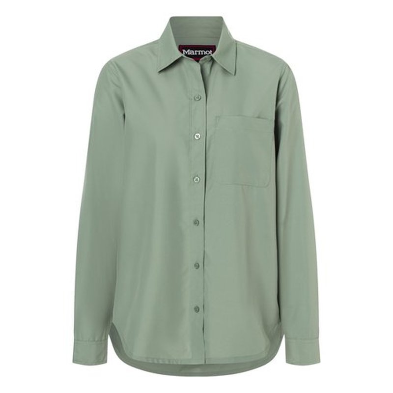 MARMOT Women's AirExchange UPF 40 Long Sleeve Shirt - Breathable, Moisture Wicking, Agate Green, Small