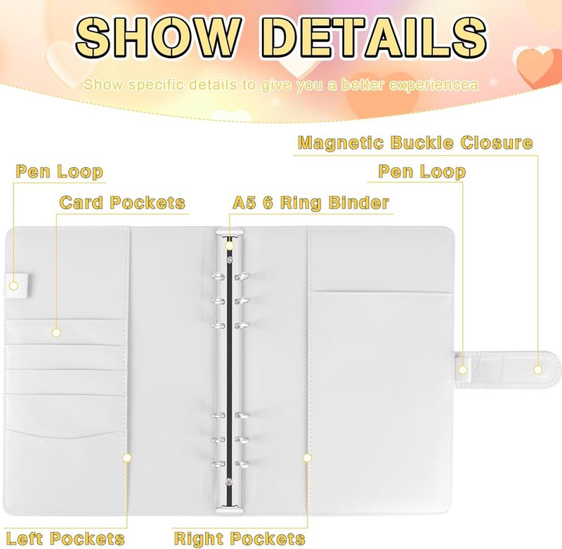K-Pop Photocard Binder - A5 PU Leather Holder with 200 Pockets | White Trading Card Organizer