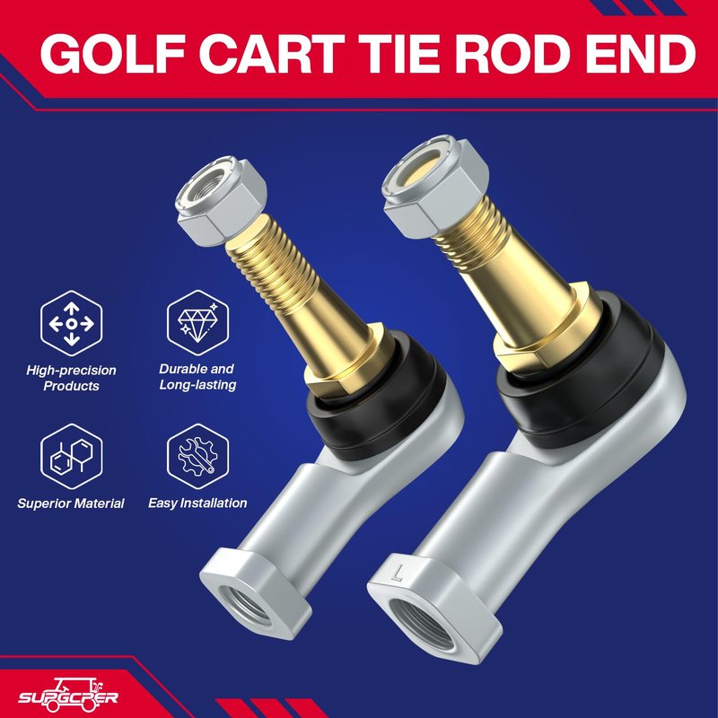 SUPGCPER Golf Cart Tie Rod Ends Ball Joint Kit, EZGO Tie Rod End Fit TXT 2001-UP Gas and Electric, EZGO Ball Joint Kit, OEM Number# 70902-G01, 70902-G02, 2PCS (Driver and Passenger Side)
