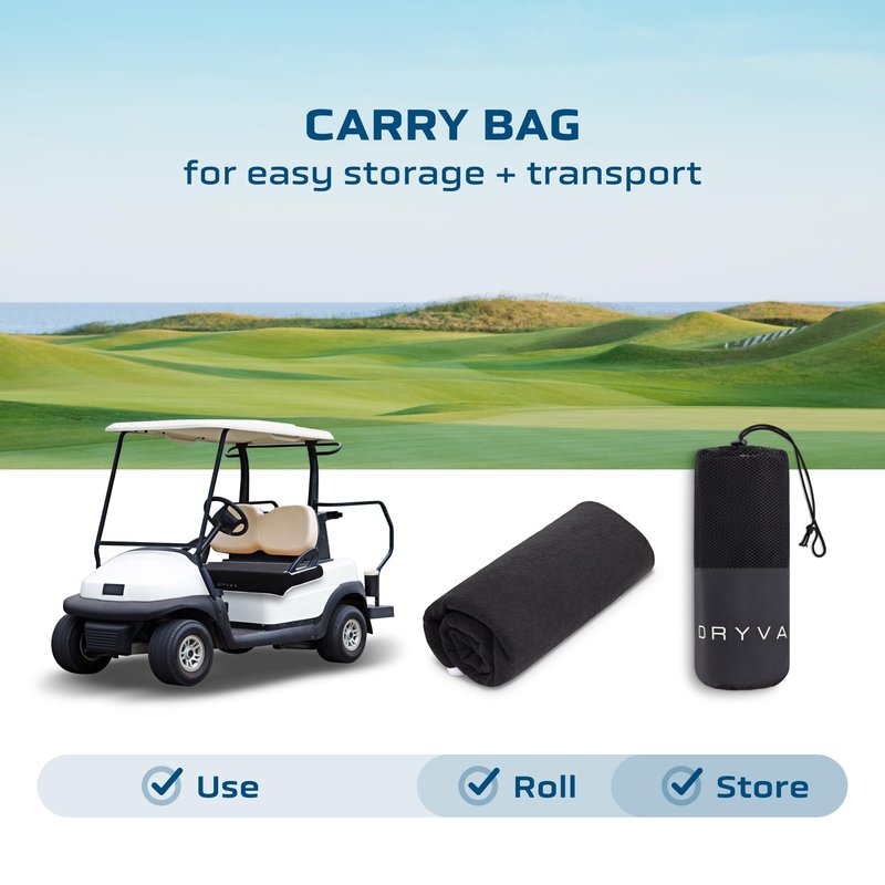 Dryva Waterproof Golf Cart Seat Cover – EZGO TXT RXV/Club Car DS Precedent – Non-Slip, Washable Microfiber Seat Towel – 2/4 Person Seats, All Weather