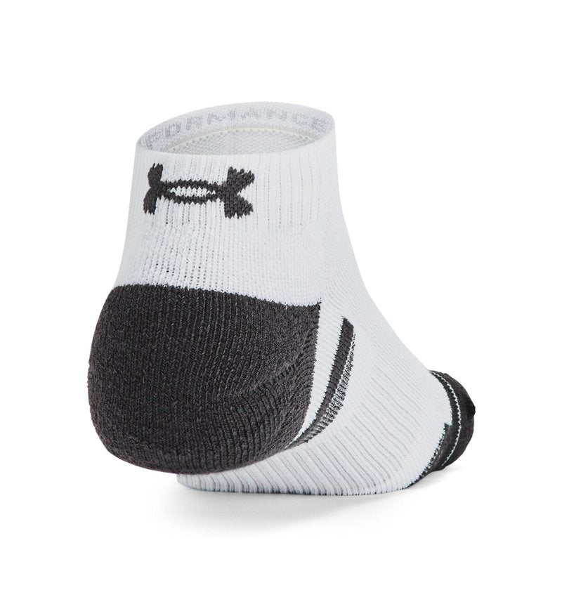 Under Armour 1386244-101-LG Unisex UA Perf Tech 6pk Low WHT LG