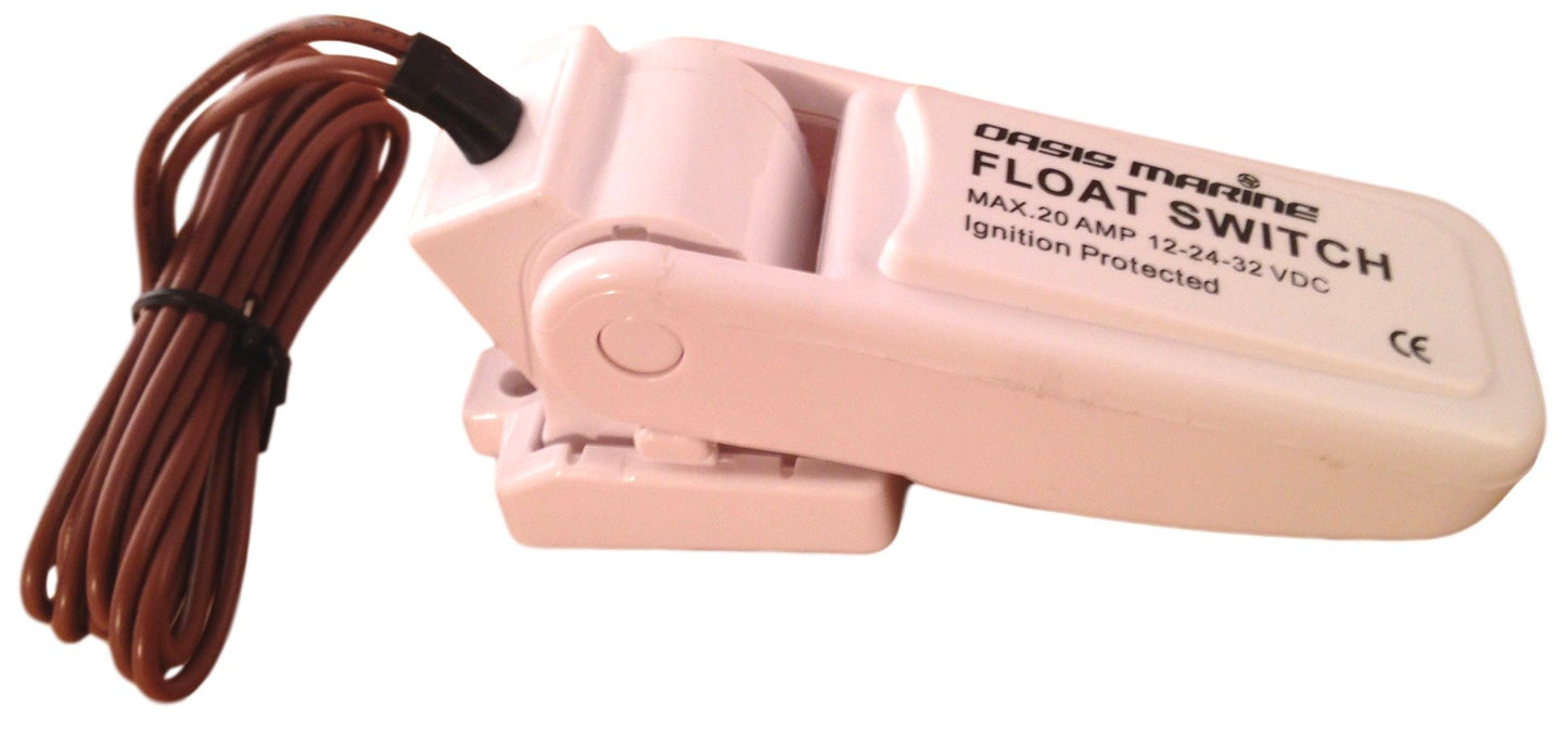 OASIS MARINE 2000 GPH 12V Bilge Pump – Marine Submersible Boat Water Pump, 1-1/8” (29mm) Outlet, Anti-Airlock, Stainless Steel Shaft, Fast & Reliable Bilge Drainage (Bilge Pump With Float Switch)