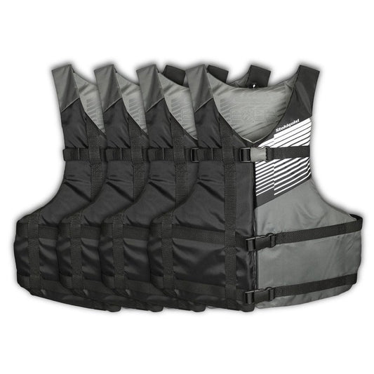 Stohlquist Adult Life Jacket PFD 4-Pack. US Coast Guard Approved Type III Life Vest for Kayak, Boat, Paddleboard & Water Sports – Lightweight Adjustable Fit for Men & Women 90+ lbs
