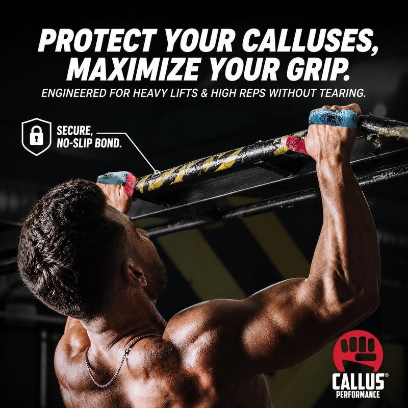 Callus Performance Pre-Cut Finger Tape (1x4") – Slim Hook Grip Tape for Weightlifting, Gymnastics & Rock Climbing – Flexible, Sweat-Proof & No-Residue Adhesive – 3-Pack, 150 Strips Total