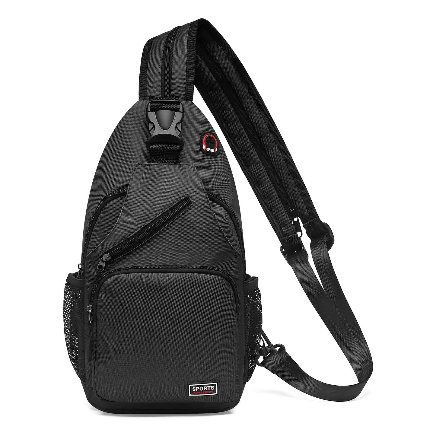 SUIKIHUM Convertible Sling Bags for Women Men, Lightweight Crossbody Backpack Daypack Fit for 11" Tablet for Casual Travel Sport Hiking (Black)