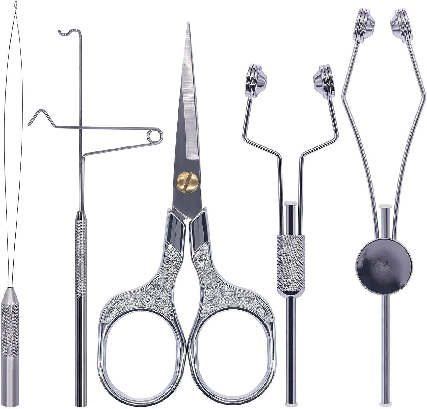XFISHMAN Fly Tying Kit for Beginners - 5-in-1 Starter Set with Bobbin, Threader, Scissors & Whip Finisher