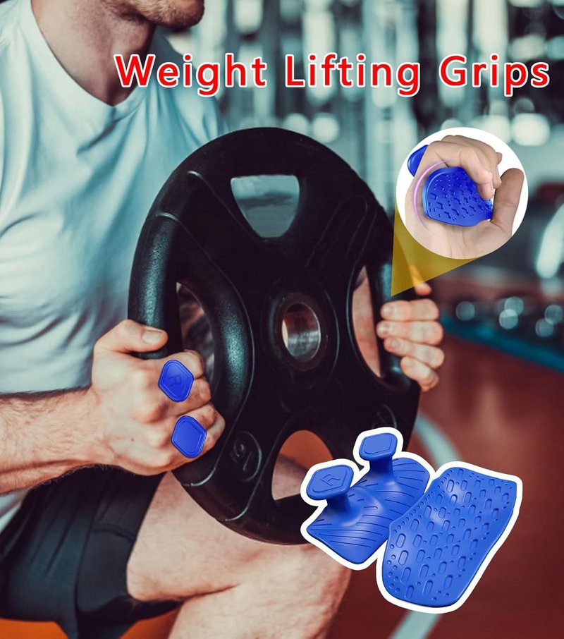 Weight Lifting Grips - Ergonomic Silicone Gym Pads for Palm Protection | 2 Pairs for Men & Women
