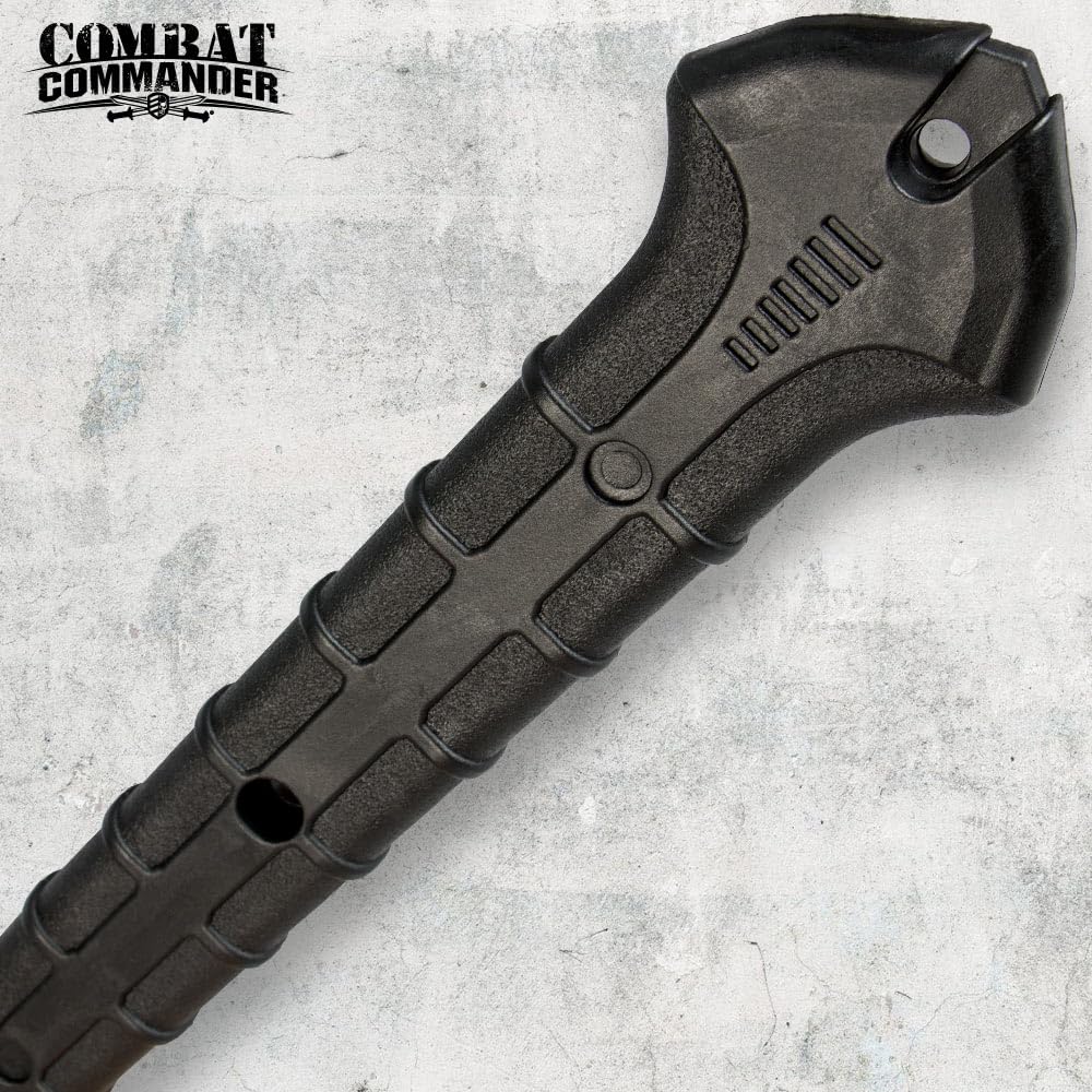Combat Commander Thai Gladius Sword and Scabbard with Shoulder Harness-1065 Carbon Steel Blade, Penetrating Point, Hard-Coat Finish, Nylon Fiber Handle-Designed for Today's Warrior-Length 40"