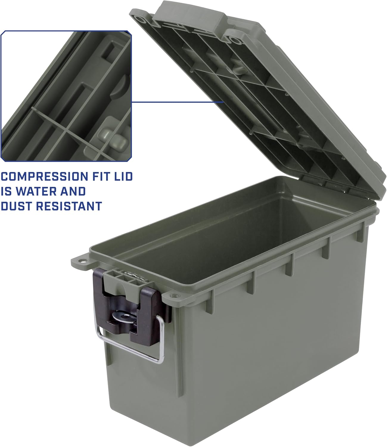 Sheffield Ammo Storage Box - Stackable .30 Cal Field Boxes | Water & Dust Resistant, Lockable, Green, 4-Pack