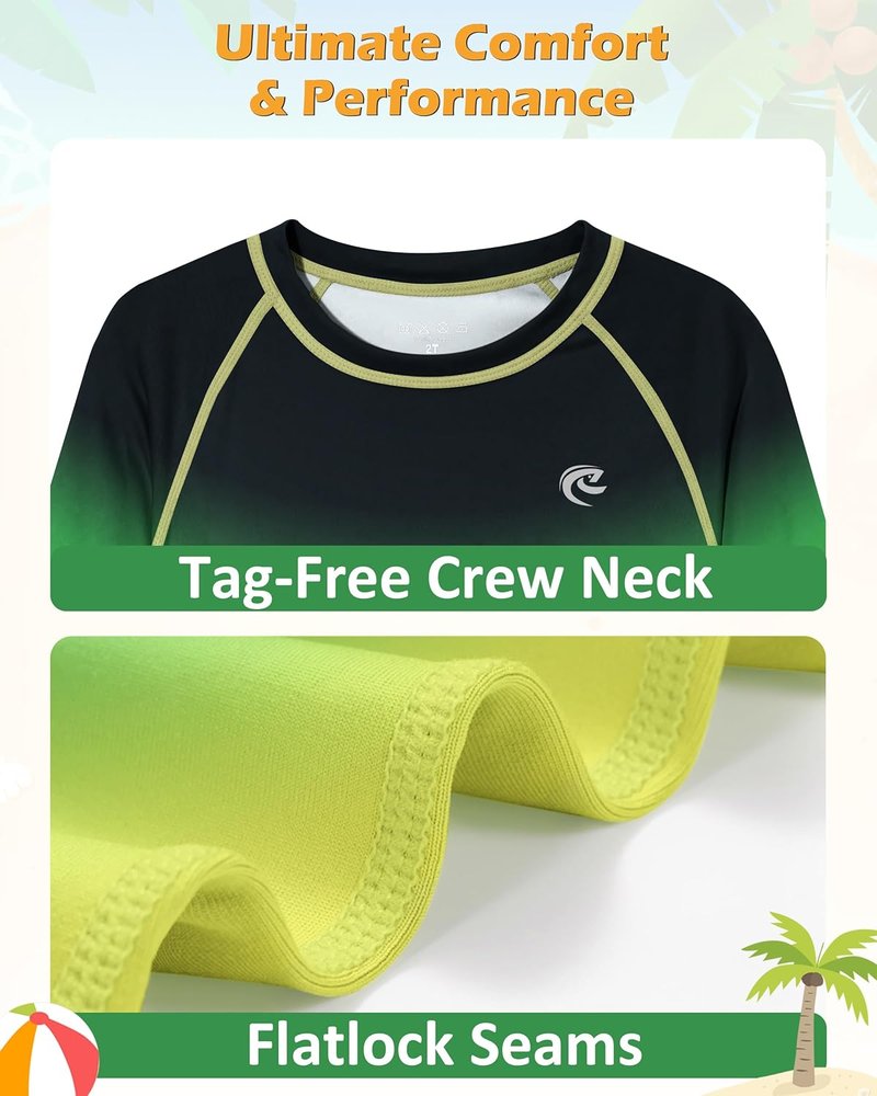 Boys UPF 50+ Swim Shirt - Long Sleeve UV Sun Protection Rash Guard | Youth SPF Water Shirt for Beach & Surf