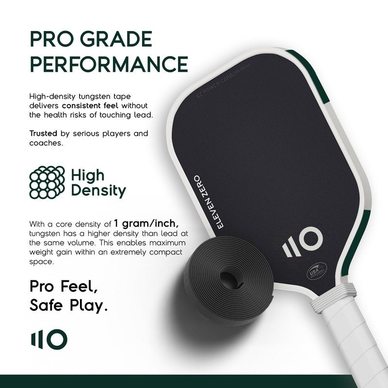 Eleven Zero Tungsten Tape for Pickleball Paddles, Pickleball Paddle Weights Non-Toxic Material & Lead Tape Alternative, High-Density Weighted Tape for Easy Customization