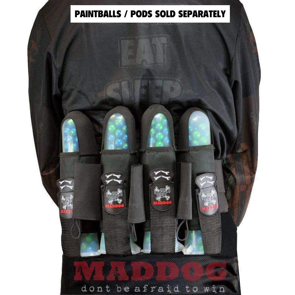 Maddog Pro 4+3 Paintball Harness Pod Pack | Pod Ejection | Adjustable Elastic Velcro Belt