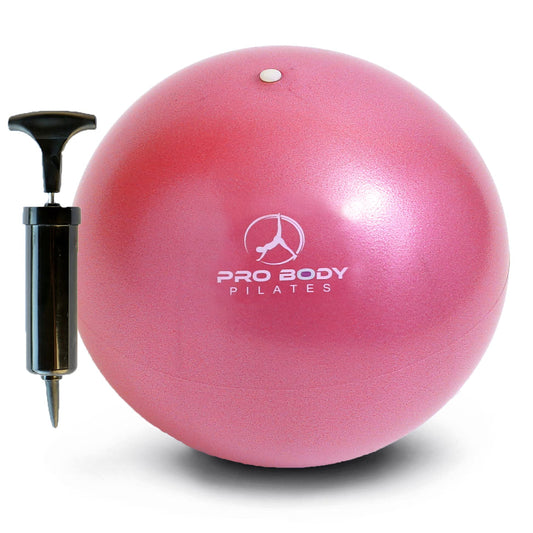 ProBody Pilates Ball Small Exercise Ball w/Pump, 9 Inch Barre Ball, Mini Soft Yoga Ball, Workout Ball for Stability, Barre, Ab, Core, and Physical Therapy Ball at Home Gym & Office (Pink)