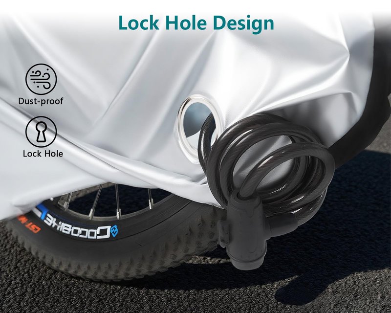 DS. DISTINCTIVE STYLE Waterproof Bike Cover for Outdoor Bicycle Storage with Lock Hole UV Protection for Mountain Road Electric Bikes