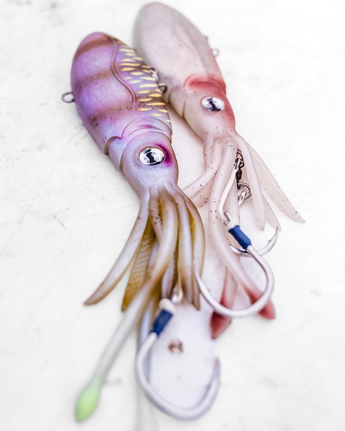 Original Squidtrex Vibrating Fishing Lure - Patented TPE Soft Plastic Bait for Saltwater | Strong BKK Assist Hooks