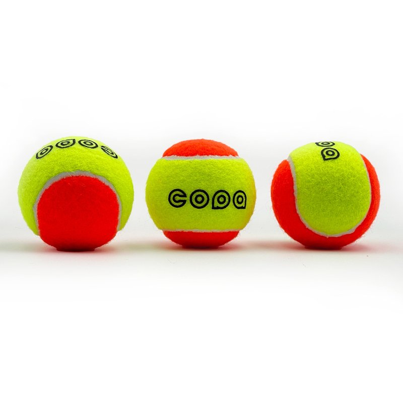 Beach Tennis Balls Pack of 3 Copa ITF Stage 2 Approved Specification Low Compression Balls Pressurized Reusable Plastic Tennis Ball Tube Durable Natural Rubber Orange and Yellow