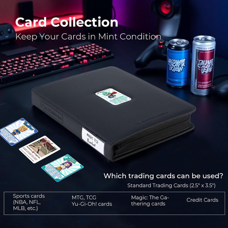 Leather Baseball Trading Cards Binder - Premium 936 Pockets Collector Album with Zipper | Compatible with TCG, MTG, Football, Soccer Cards