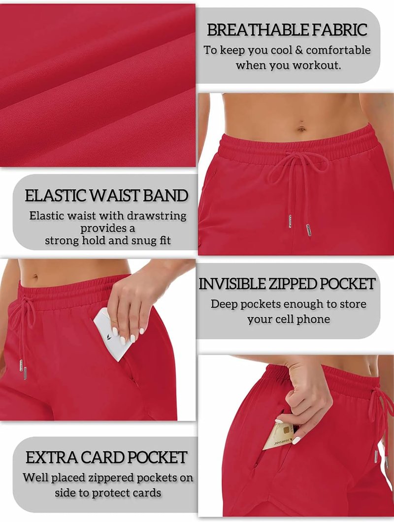 Women's Running Shorts with Liner - 3 Zipper Pockets for Gym & Yoga | Elastic Athletic Fit