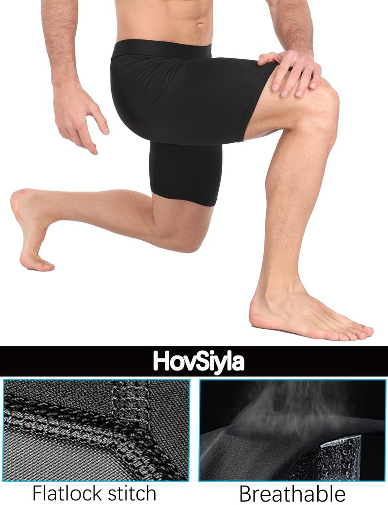 HovSiyla 6 Pack Compression Shorts Men Performance Sports Workout Athletic Running Underwear Shorts Spandex 2 Black 2 White 2 Grey Medium