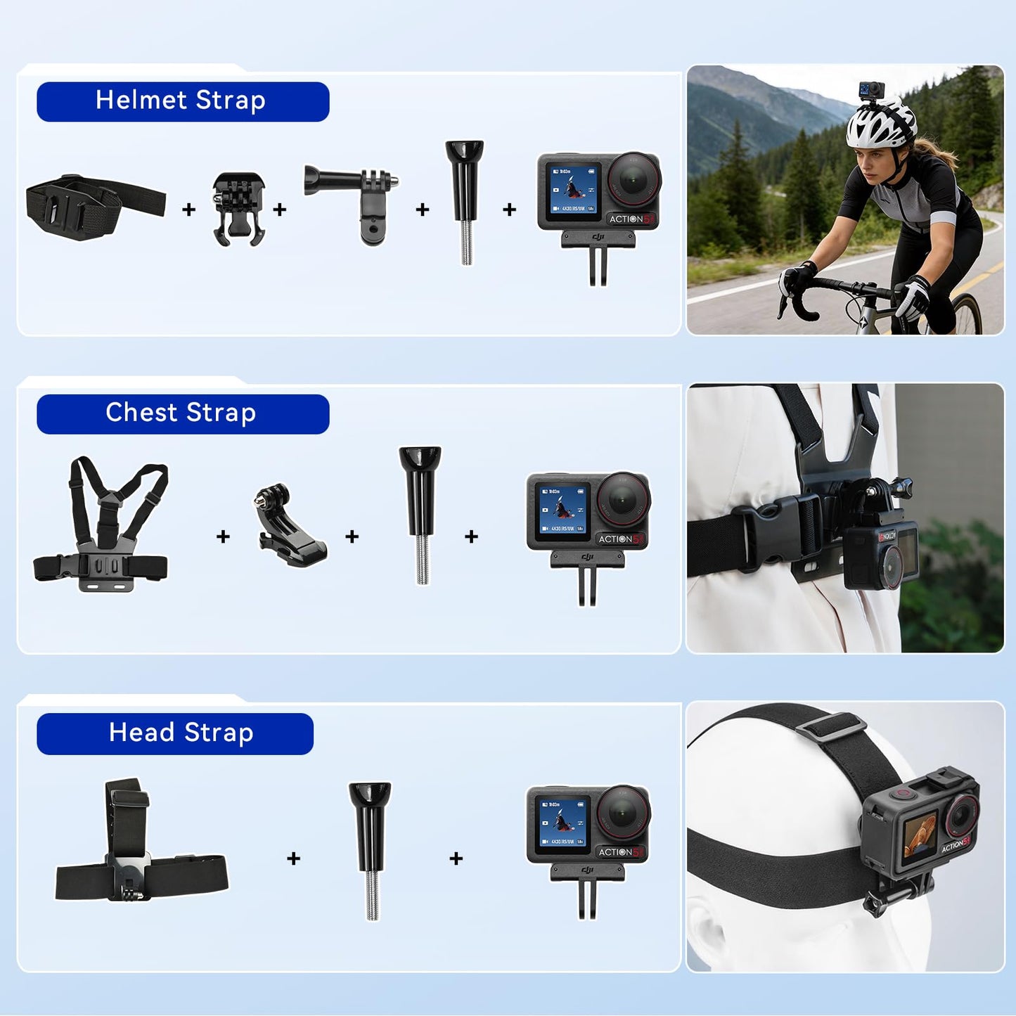 DJI Osmo Action 5 Pro Waterproof Action Camera Bundle, 1/1.3" Sensor