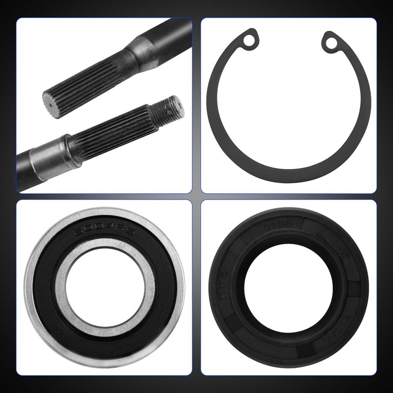 Misakomo EZGO Rear Axle Shaft Bearing Kit Fit for TXT & Medalist 1994-2013 Golf Cart Passenger Side Right, Replace 20377G12, 16 3/4" Splined Axle Shaft with Seal