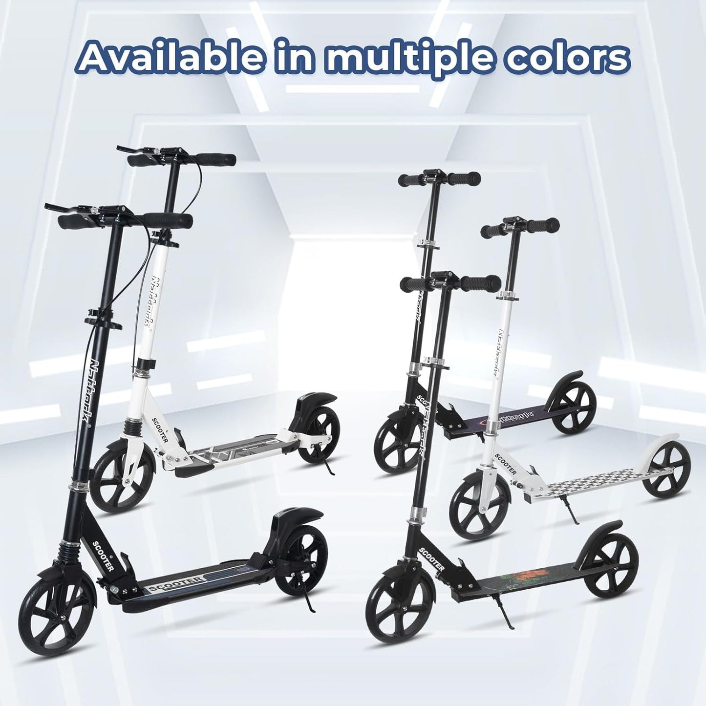 Nattork Scooter for Kids & Adults | Foldable, Lightweight Kick Scooter - Max Load 220LB, 8-Inch Wheels