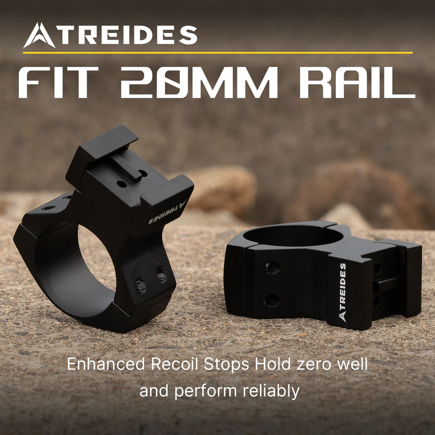 ATREIDES Scope Rings, 30mm Scope Mount for 20mm Rails, Center Height 1.2 in (Black)