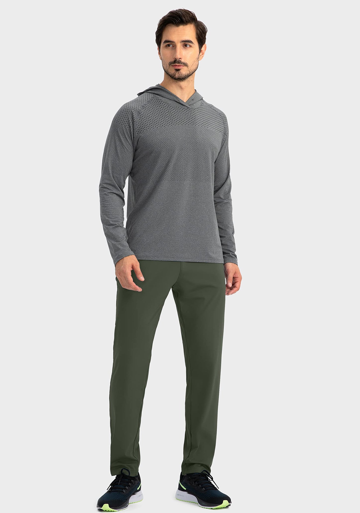 G Gradual Men's Sweatpants with Zipper Pockets Tapered Joggers for Men Athletic Pants for Workout, Jogging, Running (Olive Green, X-Large)