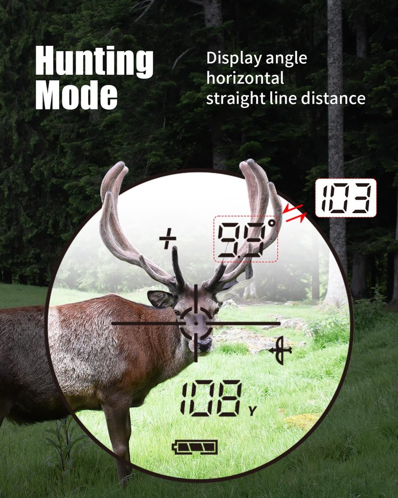 AOFAR GX-2S PRO Rangefinder for Golf & Hunting with Slope and Angle Switch, Flag-Lock with Vibration, Horizontal Distance, 1000 Yards Distance Measuring Range, 6X Waterproof, Free Battery