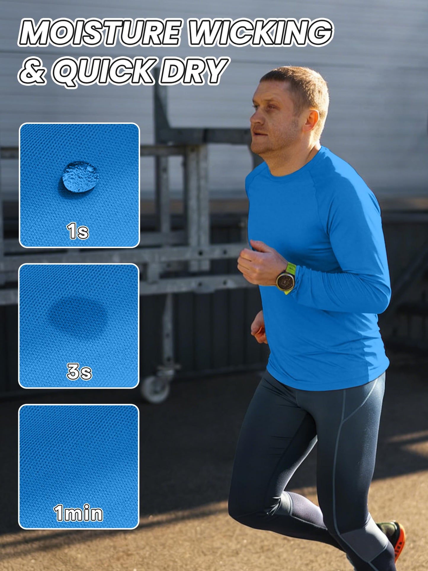 ZITY 7 Pack Sun Shirts for Men UV Protection Long Sleeve Crew Neck Running Activewear T-Shirts