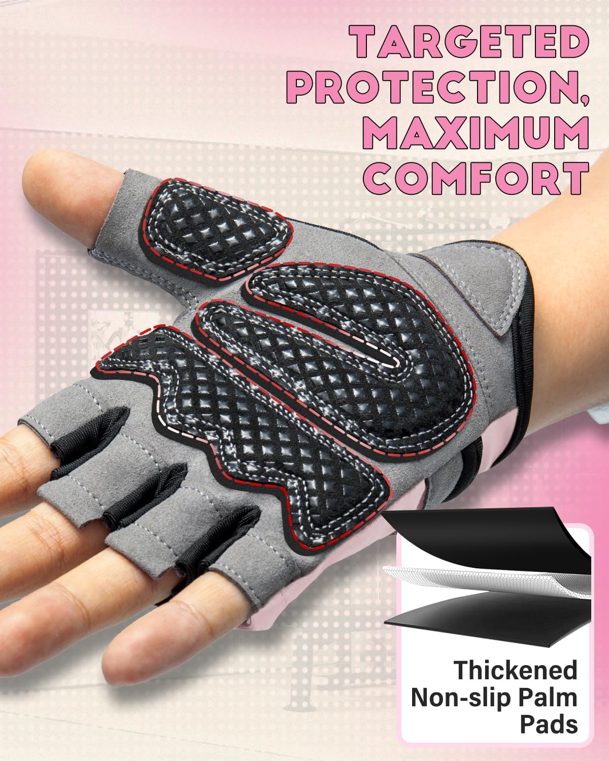 Workout Gloves for Men & Women - Lightweight Weight Lifting Gloves with Excellent Grip | Ideal for Gym, Cycling, Climbing & Fitness