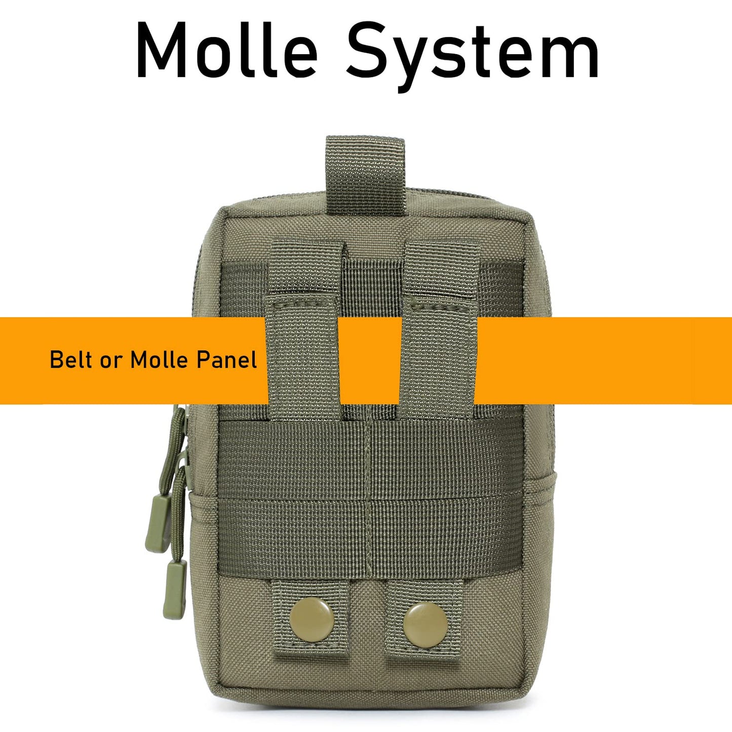 2 Pack Molle Pouches - Tactical Compact Water-Resistant EDC Pouch (Army Green)