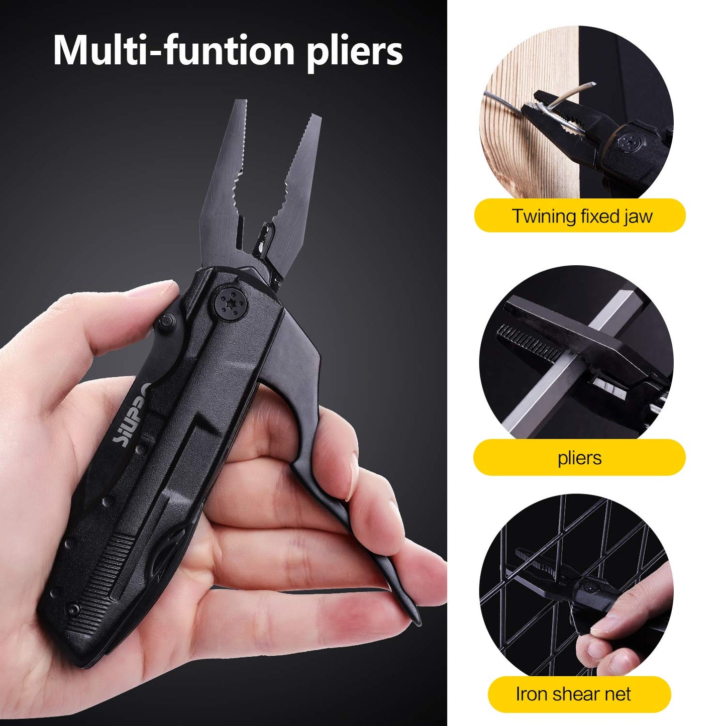 Multitool Pocket Knife for Men, Tactical Multi Tool, Father's Day Gifts for Dad Boyfriend Husband, Multipurpose Utility Plier Set, Camping, Survival Gadgets Kit