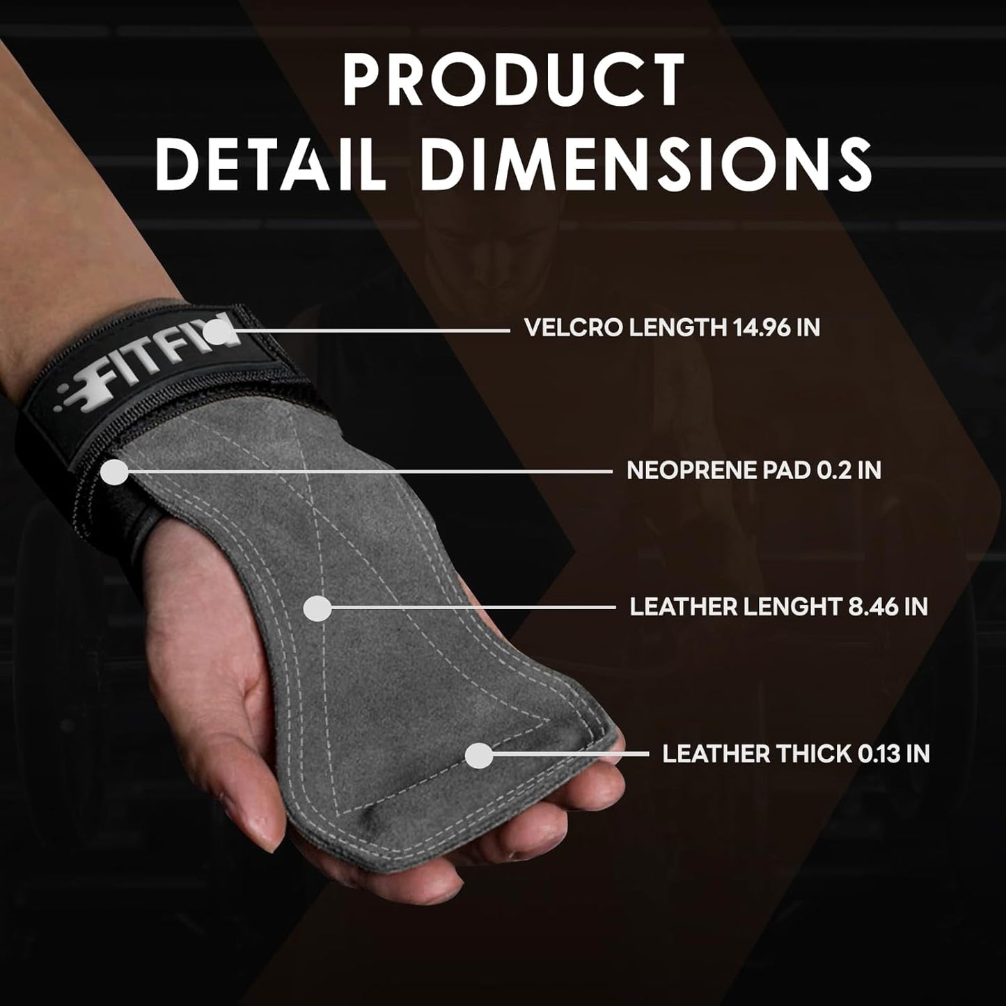 Weight Lifting Wrist Straps - Double Leather Neoprene Padded Wraps for Strength Training | Unisex Pair