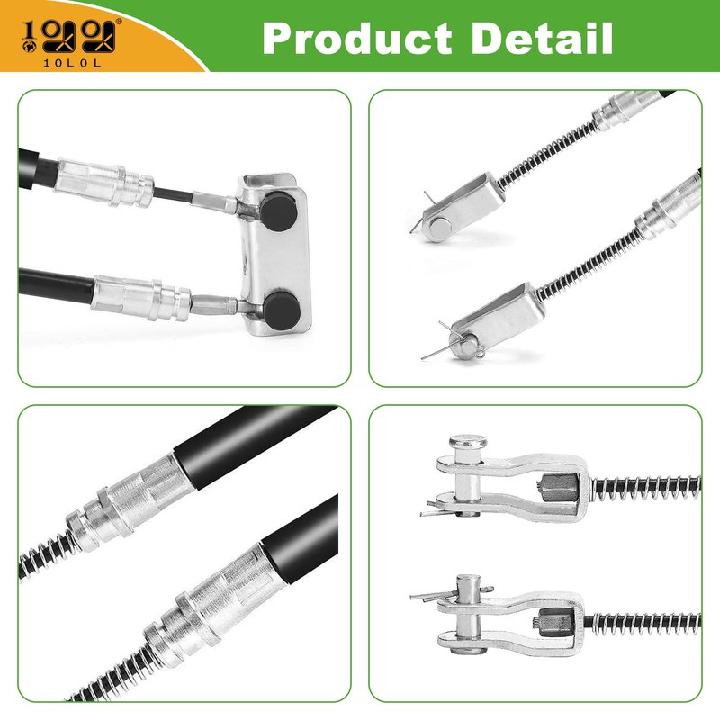 10L0L Brake Cable Set Passenger and Driver Side Fits EZGO (94+) TXT or Medalist Golf Cart Replaces 70969-G03