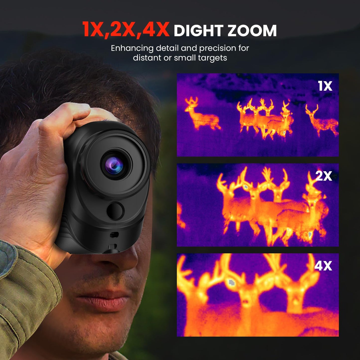 GOYOJO Thermal Imaging Monocular for Hunting, 15mm Focal Lens 256x192(25Hz) Infrared Night Vision Telescope with Long Battery Life, Thermal Scopes for Outdoor Night Vision Camera Telescope (15mm)